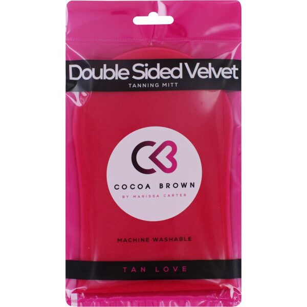 Cocoa Brown Deluxe Double-Sided Pink Velvet Tanning Mitt