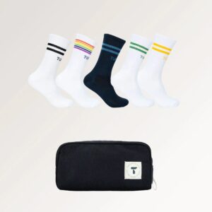 Ribbed Crew Socks 5-pack With Stripes