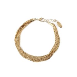 Multi Chain 8 Row Bracelet Pale Gold