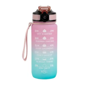Hollywood Motivational Bottle 600ml - Light Pink and Blue