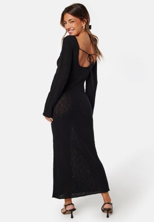 BUBBLEROOM Ayra Fine Knitted Maxi Dress Black XL