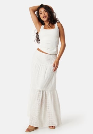 BUBBLEROOM Broderie Anglaise Maxi Skirt White XL