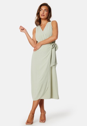 BUBBLEROOM Sleeveless Wrap Dress Dusty green XL