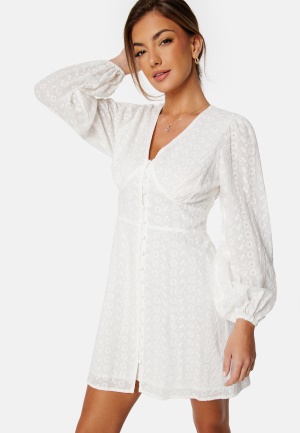 Bubbleroom Occasion Broderie Anglaise Short Dress White XL