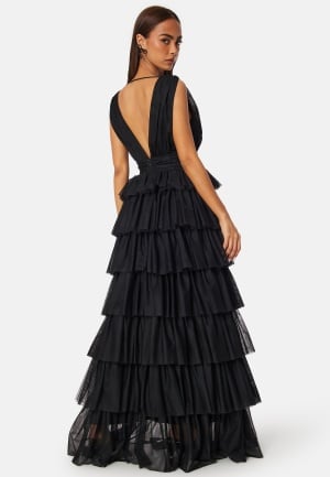 Bubbleroom Occasion Tulle Frill Gown Black 34