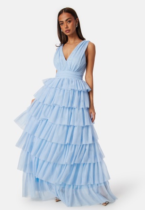 Bubbleroom Occasion Tulle Frill Gown Light blue 44