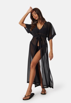 BUBBLEROOM Maxi Slit Beach Dress Black 52/54