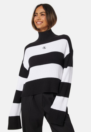 Calvin Klein Jeans Label Chunky Sweater 0GO CK Black/Whi Str S