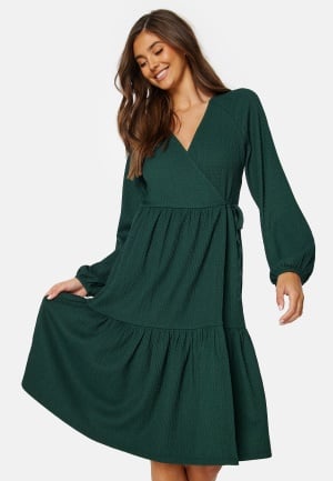 Happy Holly Structure Wrap Dress Dark green 52/54