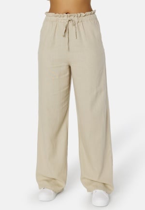 ONLY Onlcaro Wide Linen Bl Pant Oxford Tan L/32