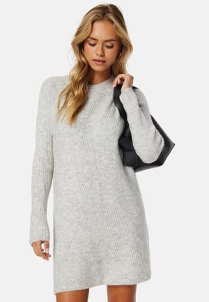 ONLY Carol L/S Dress Knit Light Grey Melange XL