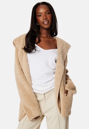 ONLY Contact Hood Sherpa Coat Humus L