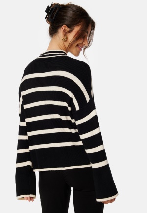 ONLY Ibi L/S Highneck Pullover Black Stripes:W Whit L