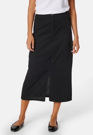 Pieces Avelyn HW Midi Skirt Black XL