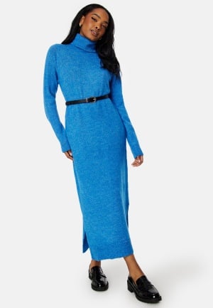 Pieces Juliana LS Rollneck Knit Dress French Blue M