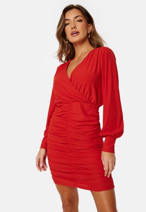 VILA Josa V-Neck Short Dress Pompeian Red M