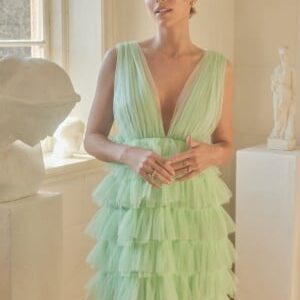 Andrea Norrman X Bubbleroom Andrea Tulle Mini Dress Light green 40