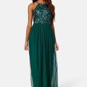 AngelEye High Neck Sequin Maxi Dress Emerald XXL (UK18)