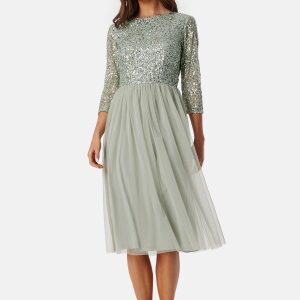 AngelEye Sequin Bodice Mid Dress Light green XS (UK8)