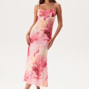 Bardot Adoni Printed Mesh Midi Dress 132801 Pink Tie Dye 36(UK8)