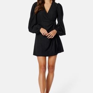 BUBBLEROOM Axelle Wrap Dress Black S