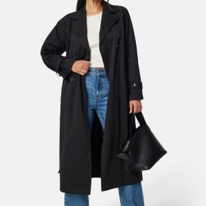 BUBBLEROOM Belted Midi Trenchcoat Black 34