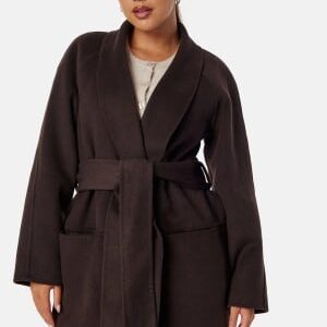 BUBBLEROOM Lilah Belted Wool Coat Brown S