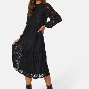 BUBBLEROOM Blanca Midi Lace Dress Black 36