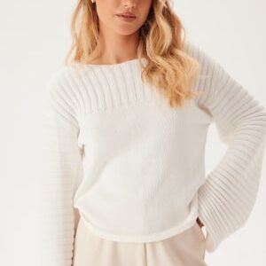 BUBBLEROOM Boatneck Knitted Sweater Offwhite S