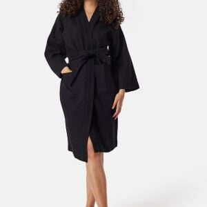 BUBBLEROOM Bonnie Cotton Waffle Robe Black S/M