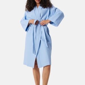 BUBBLEROOM Bonnie Cotton Waffle Robe Light blue S/M