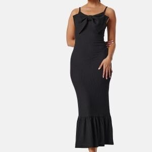 BUBBLEROOM Bow Strap Midi Dress Black S