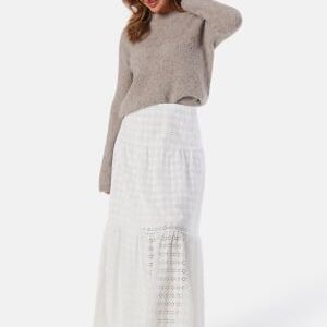 BUBBLEROOM Broderie Anglaise Maxi Skirt White XS