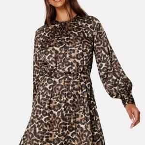 BUBBLEROOM Catalina Satin Dress Leopard 36