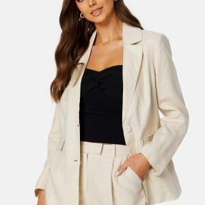 BUBBLEROOM CC Relaxed Linen blazer Light beige 36