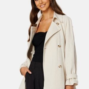 BUBBLEROOM CC Linen Trenchcoat Light beige XS