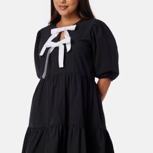 BUBBLEROOM Contrast Bow Dress Black S