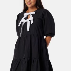 BUBBLEROOM Contrast Bow Dress Black XS