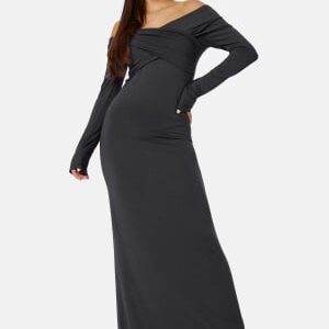 BUBBLEROOM Off Shoulder Maxi Dress Dark grey S