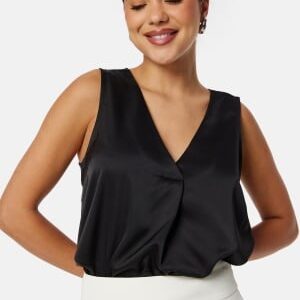 BUBBLEROOM Demi Satin Top Black S