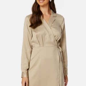 BUBBLEROOM Destinee wrap dress Light nougat 38