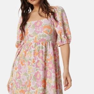 BUBBLEROOM Puff Sleeve Short Dress Floral XS