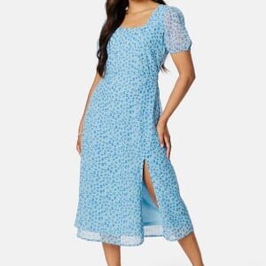 BUBBLEROOM Emilia puff sleeve dress Light blue / Patterned 36