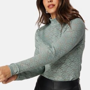 BUBBLEROOM Turtleneck  Lace Top  Light green S