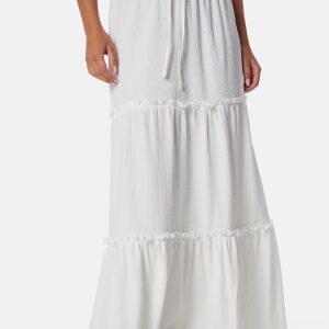 BUBBLEROOM Flounce Maxi Skirt Offwhite XS