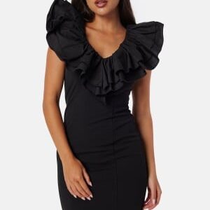 BUBBLEROOM Flounce Short Dress Black M