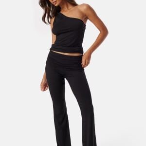 BUBBLEROOM Fold Over Flared Trousers Black M