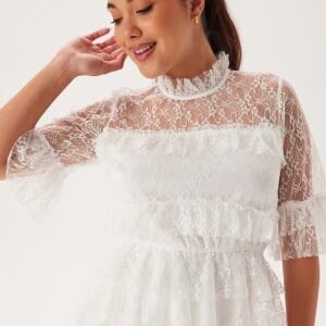 BUBBLEROOM Frill Lace Blouse White 36