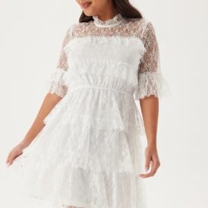 BUBBLEROOM Frill Lace Dress White 36