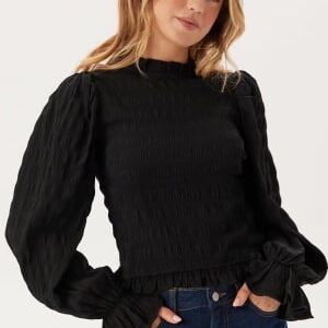 BUBBLEROOM Frill Structured Blouse Black S